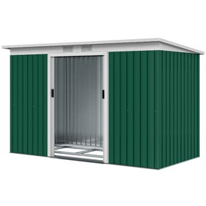 Capanno Da Giardino In Metallo 257x580x181 Cm – Casetta Attrezzi Con Doppia Porta Scorrevole E Aerazione, Resistente E Spaziosa