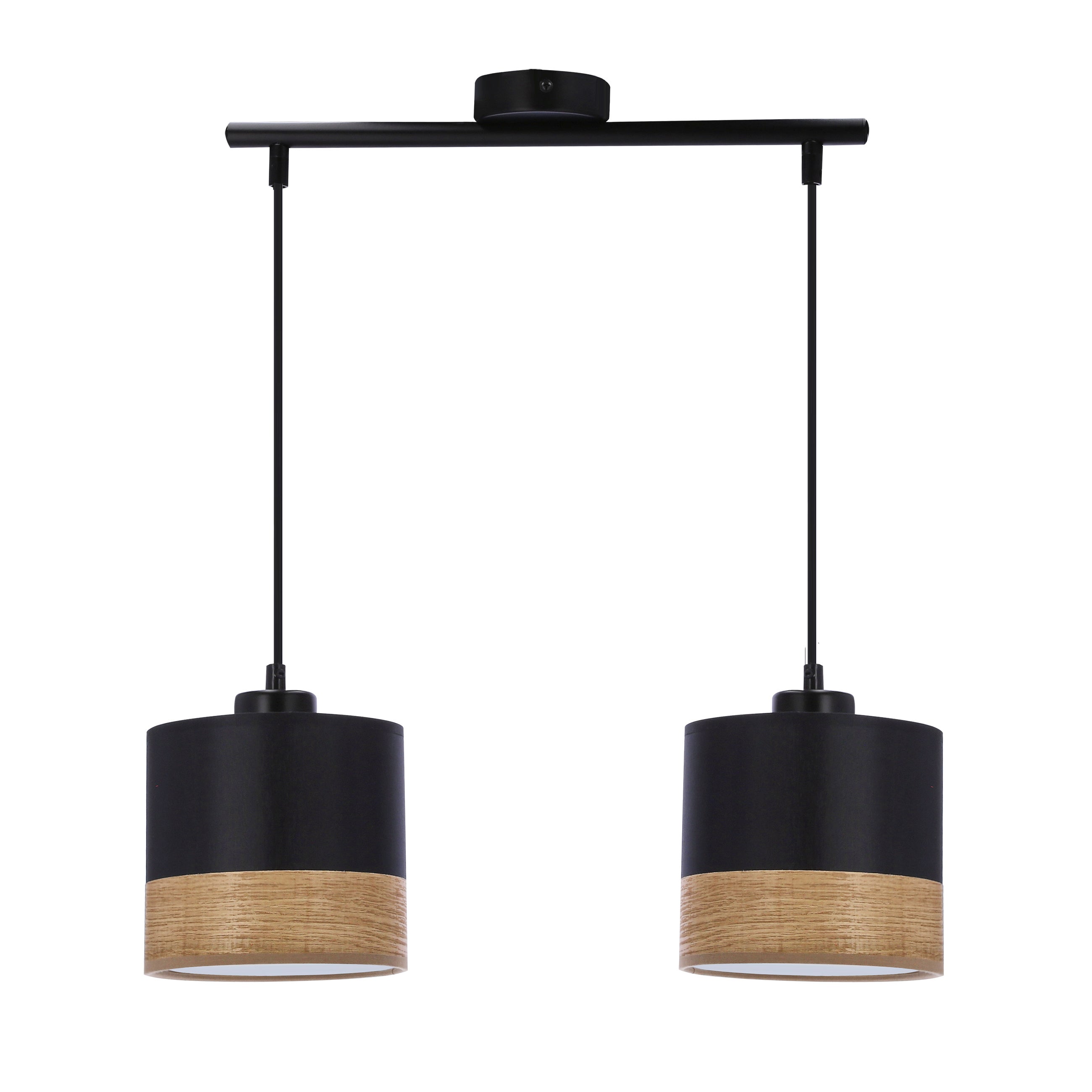 Lampa wisząca abażury czarny-fornir Porto czarna 2xE27x60W tkanina wym:115x48x15cm IP20 Candellux