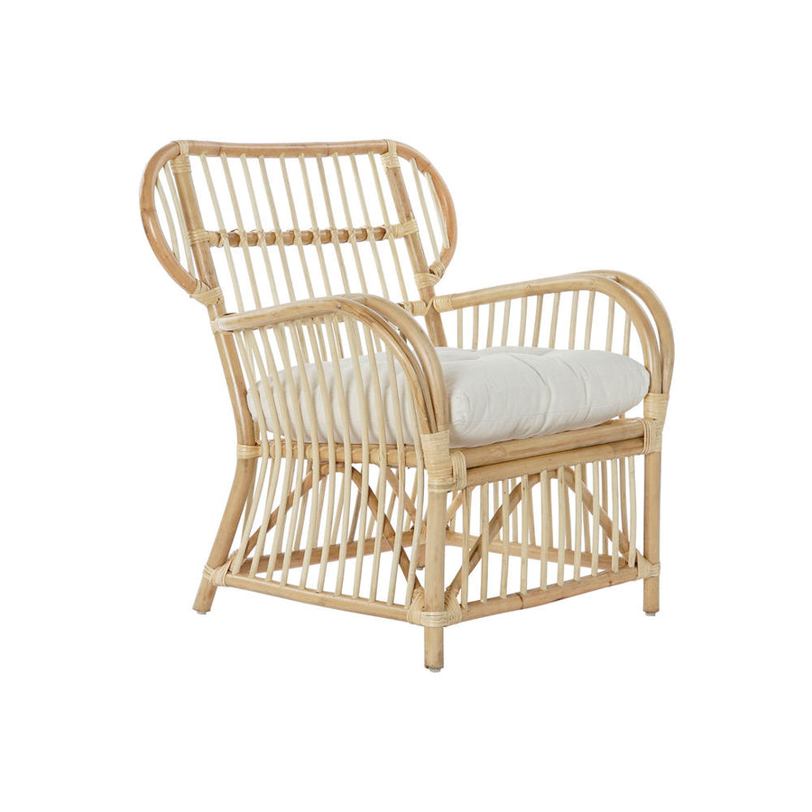 Sillón ratán con cojín natural