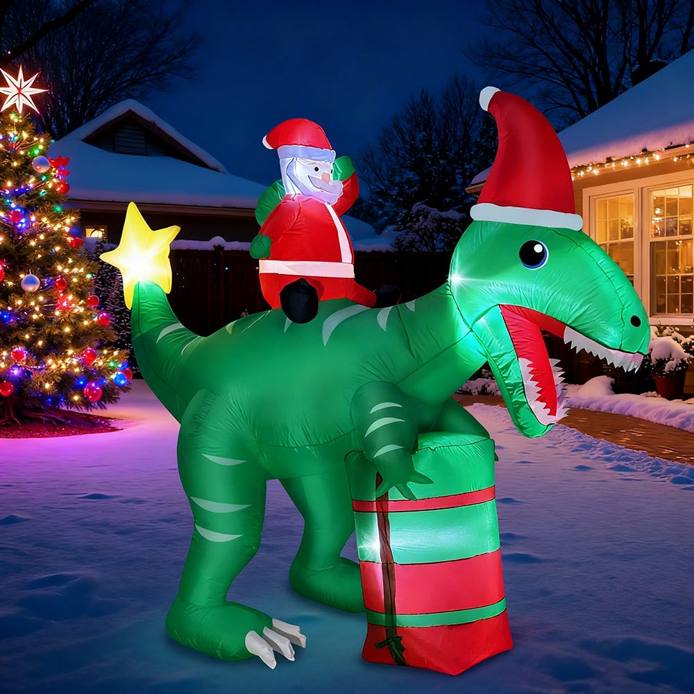 Le père noël gonflable a mené la grande décoration lumineuse d Le père noël gonflable a mené la grande décoration lumineuse d