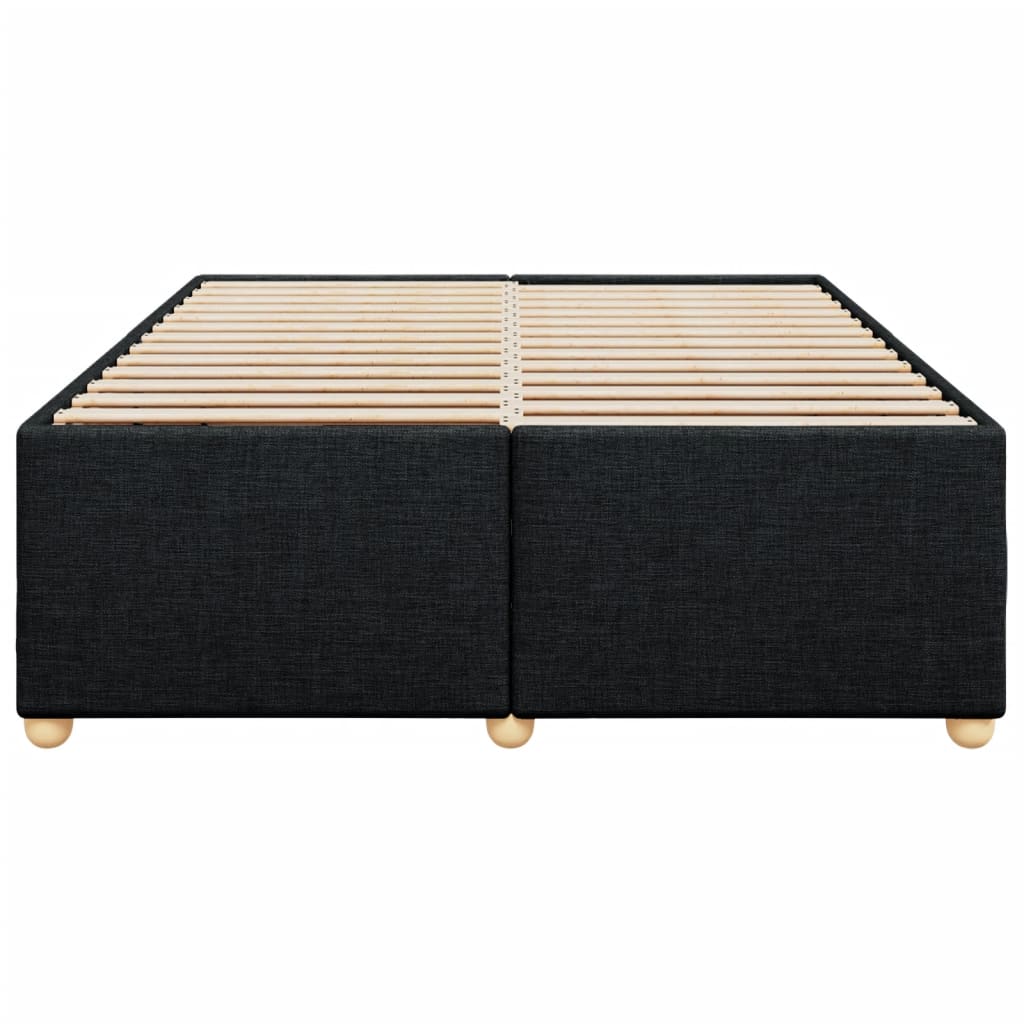 Cadre de lit sans matelas, tissu noir, pour la chambre, 160 × 200 cm - 4