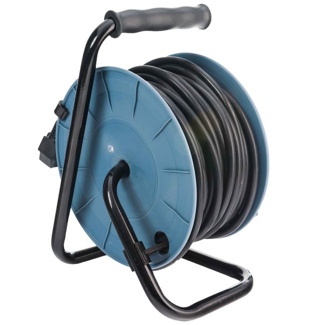 Enrouleur Rallonge Électrique 5m 16A Electraline - 3G1,5 Mm², Protection Enfant, Puissance 3200W