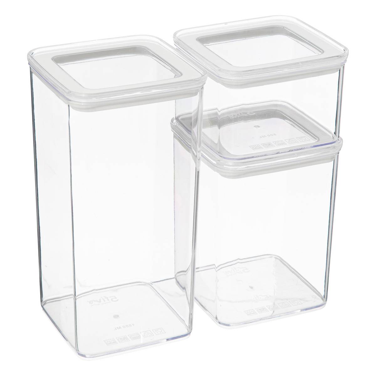 Zestaw 3 POJEMNIKÓW Eske transparentne 1,5L, 1L i 0,5L