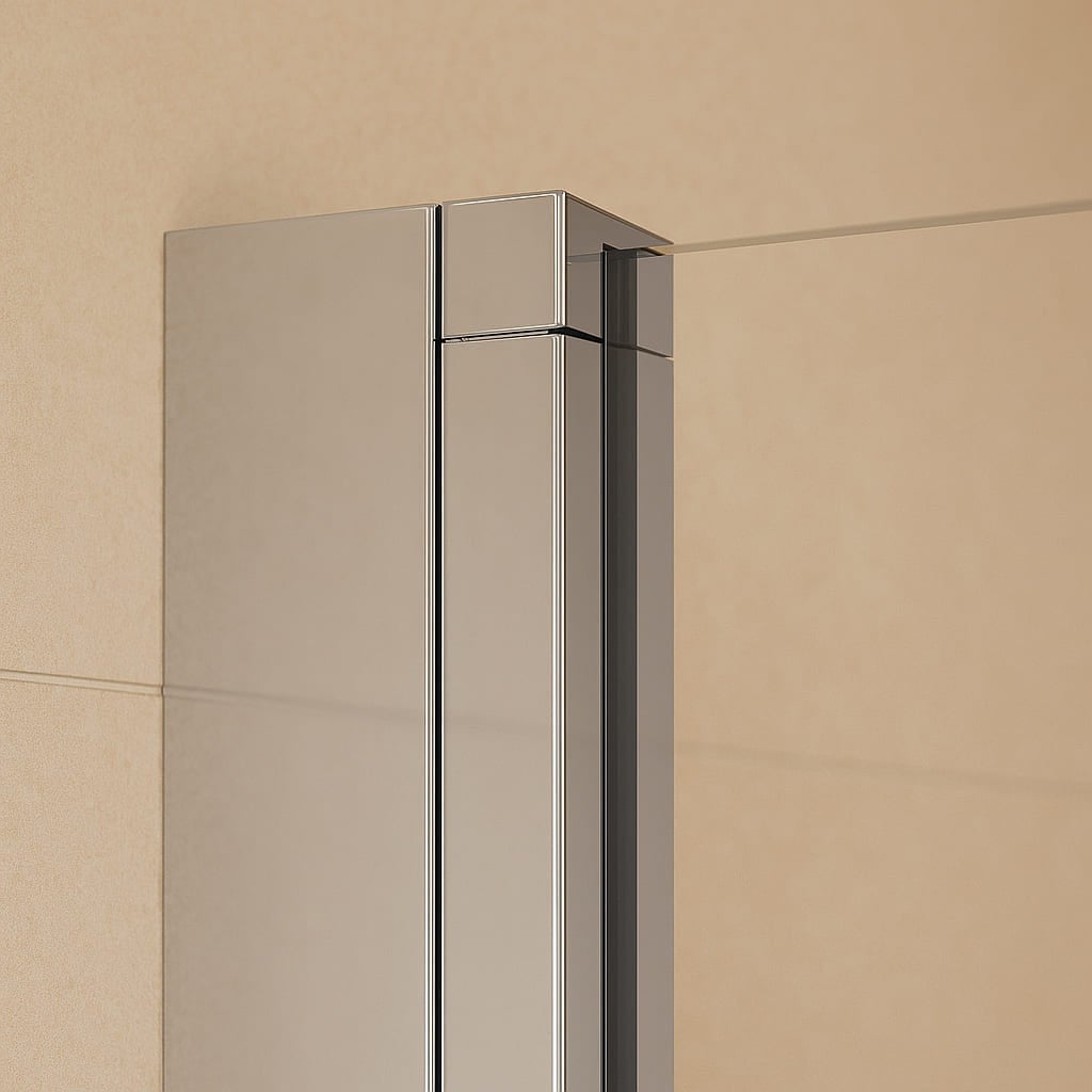 Mampara De Ducha Fija + Puerta Abatible - Cristal Templado 6mm 195cm, Tratamiento Antical