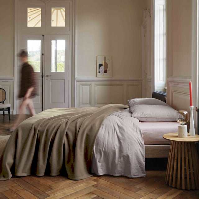 Couverture polaire 240x300 cm 100% Polyester 350 g/m2 TEDDY Marron Taupe