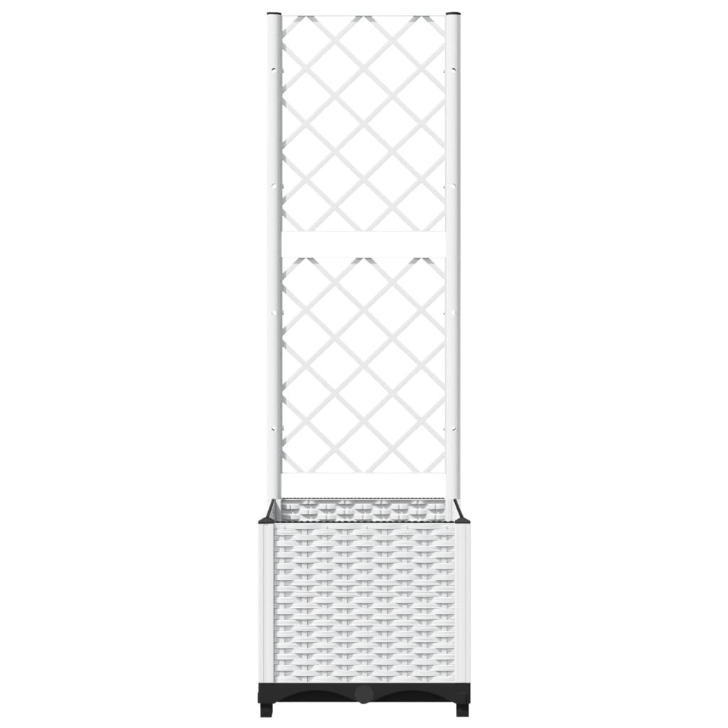 Maison Exclusive - Vaso/floreira jardim c/ treliça 40x40x136 cm PP branco - 4