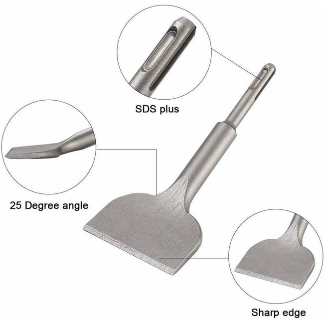 Burin Sds Plus Carrelage, 180mm X 75mm Série D'élargissement De Haute Qualité, Ciseau À Tuiles Courbé Ciselé Pour La Céramique Et Les Carreaux De Sol - 2