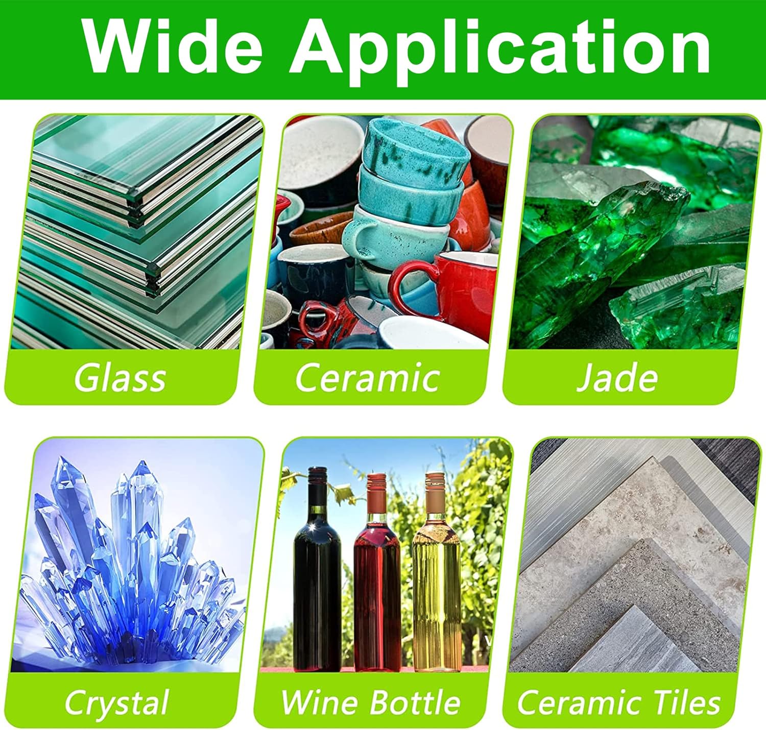 2 Pièces Disque Coupe Verre, Disque Diamant 125 Carrelage, Ø 22,23 mm Disque Carrelage pour Bouteille, Porcelaine, Jade, Granit, Verre (Vert) - 5