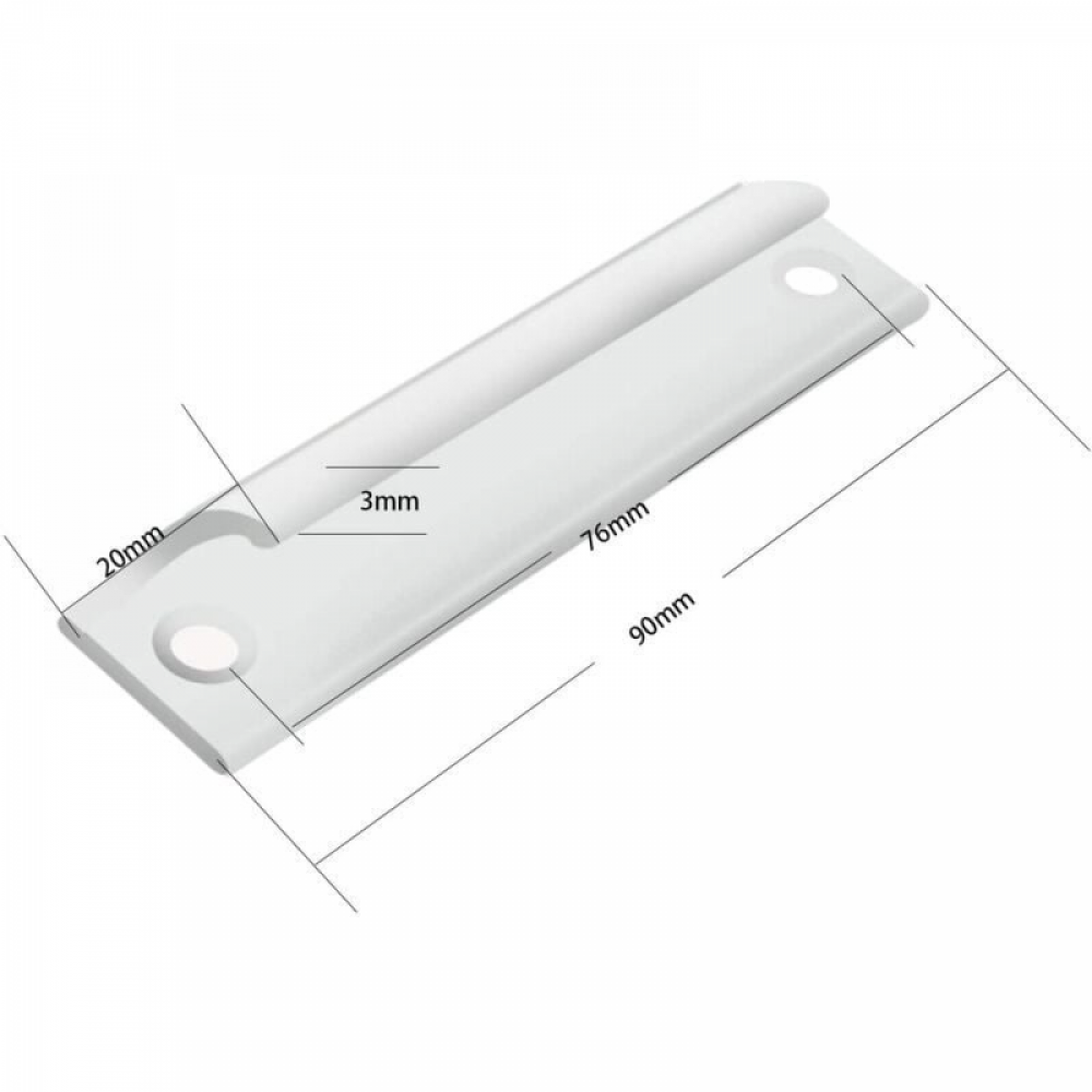 Poignée - Aluminium - pour fenêtres, portes - 1 pièce - Blanc - 3