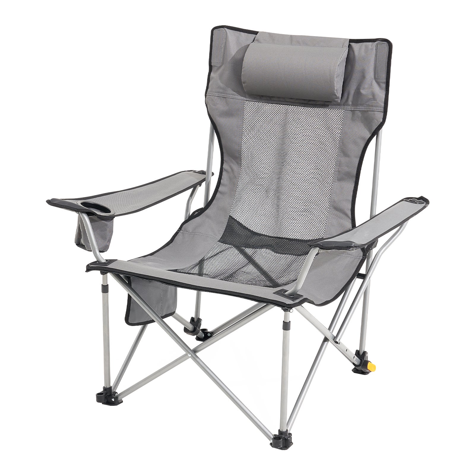 Sedia Da Campeggio Northroad Oversize Con Portabicchieri - Portata 136 Kg, Blu, Pieghevole