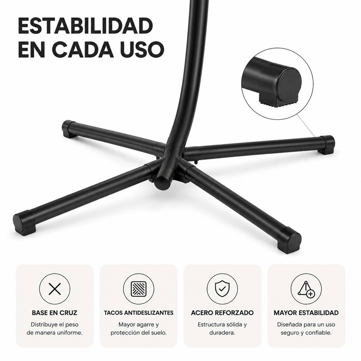 Cadeira suspensa desmontável 2 lugares cinza com almofada 280 kg - 5