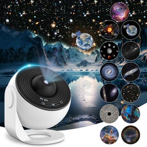 Proiettore Cielo Stellato 3in1 Galaxy – Luce Notturna LED Con Batteria 2200mAh, Controllo Vocale E Touch, Effetti Luna E Onde Per Camera Da Letto, Festa, Compleanno (Nero) - 4