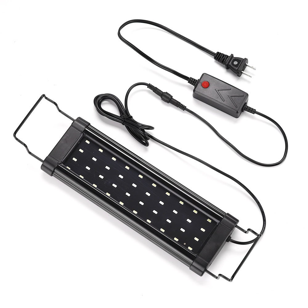 Lampa akwariowa LED z regulowanym oświetleniem pełnospektralnym, bryzgoszczelna, do roślin akwariowych słodkowodnych, 30-45 cm, 14 watów