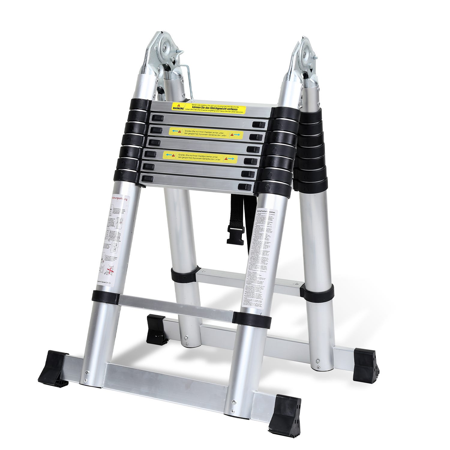 Echelle télescopique articulée 5,6m STEMPAKT, escabeau 2x9 marches Echelle télescopique articulée 5,6m STEMPAKT, escabeau 2x9 marches