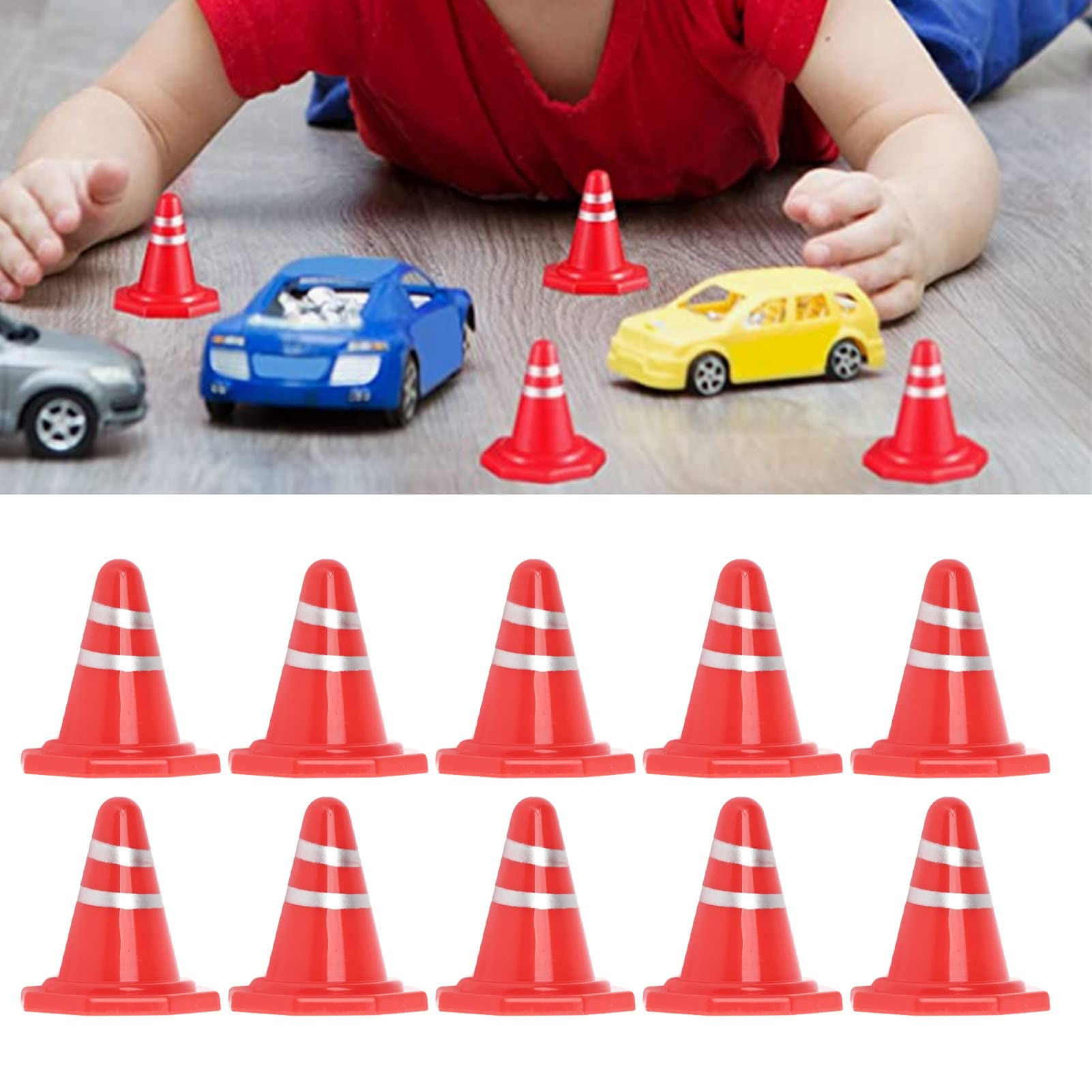 50 pièces Mini cône de circulation jouets cônes de circulation miniatures pour enfants enfants RC télécommande voiture Football formation - 3