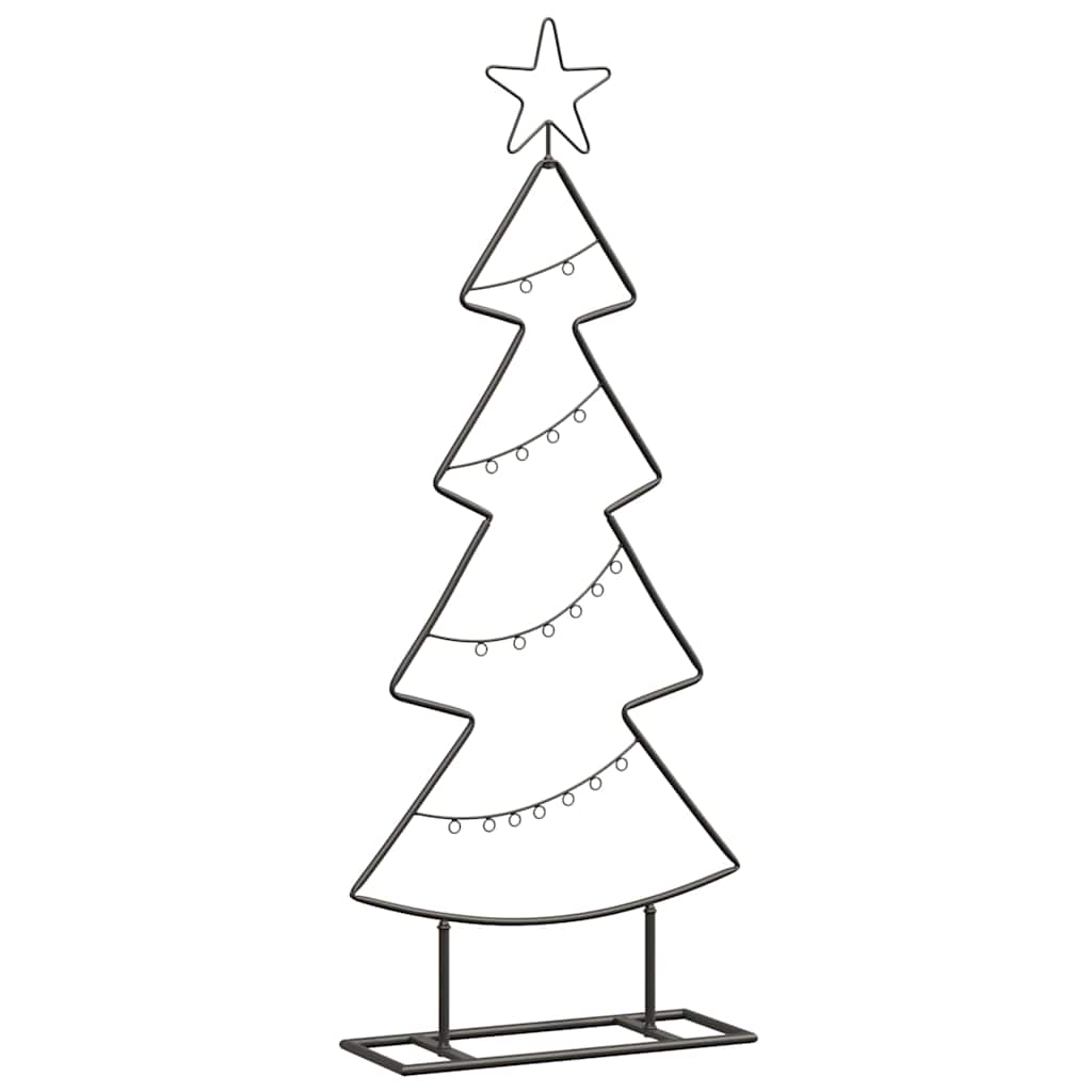 Metalowa choinka świąteczna z podstawą Czarny 90 cm Stal