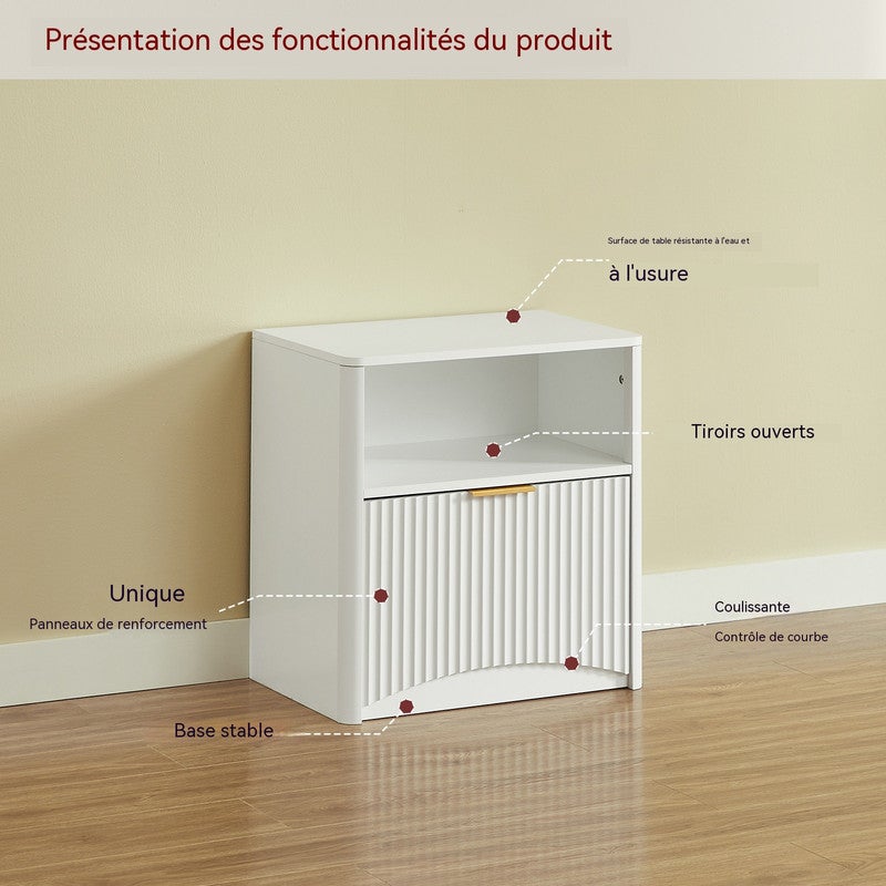 Table de Cheve, avec Rainures et Tiroirs Ouverts, Poignées Dorées, Convenant aux Chambres et aux Salons, Blanc - 58x38x60 cm - 6