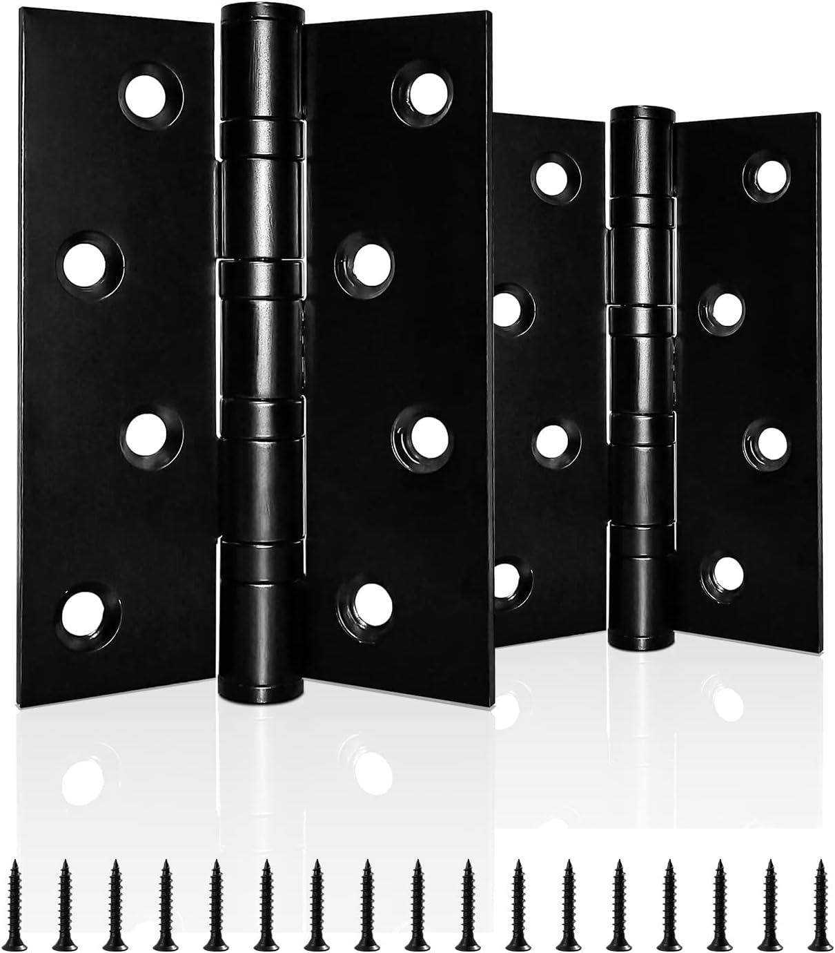 2 Pièces Charnières De Porte Robustes à Roulement à Billes En Acier Inoxydable Noir 100mm Pour Portes Interieures Exterieures 97295819