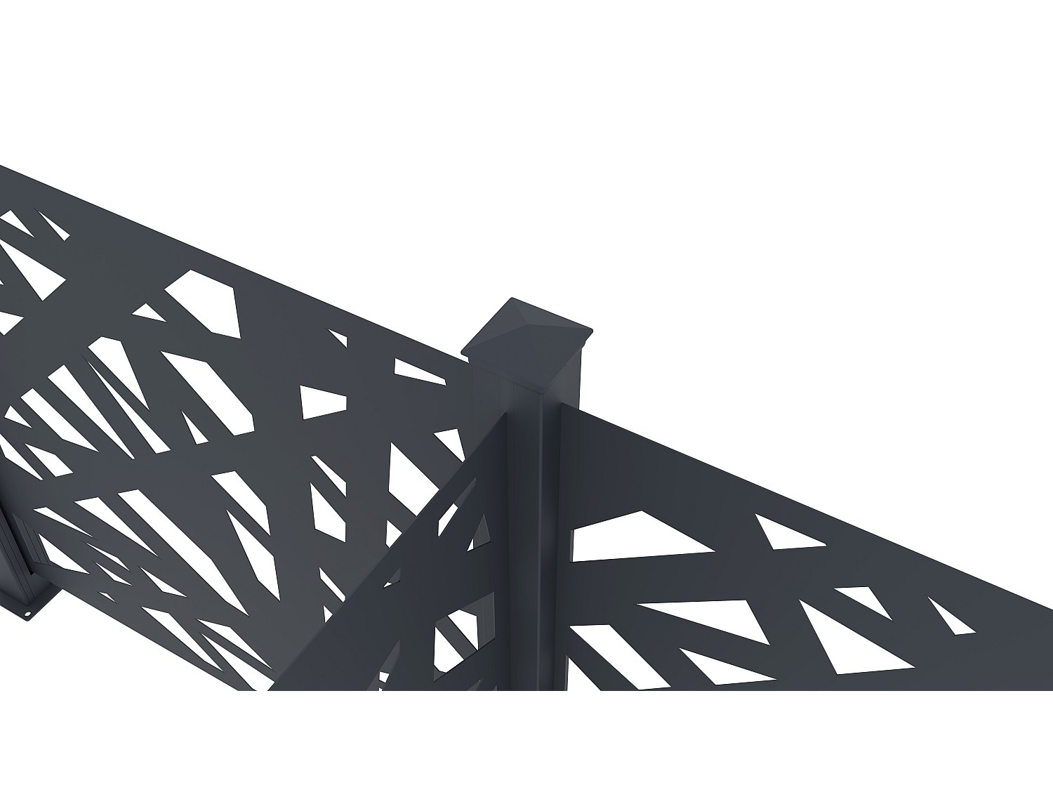 Clôture à poser en aluminium à motif géométrique en découpe laser - Kit extension - H114 x L110 cm - Anthracite - NATAFO - 5