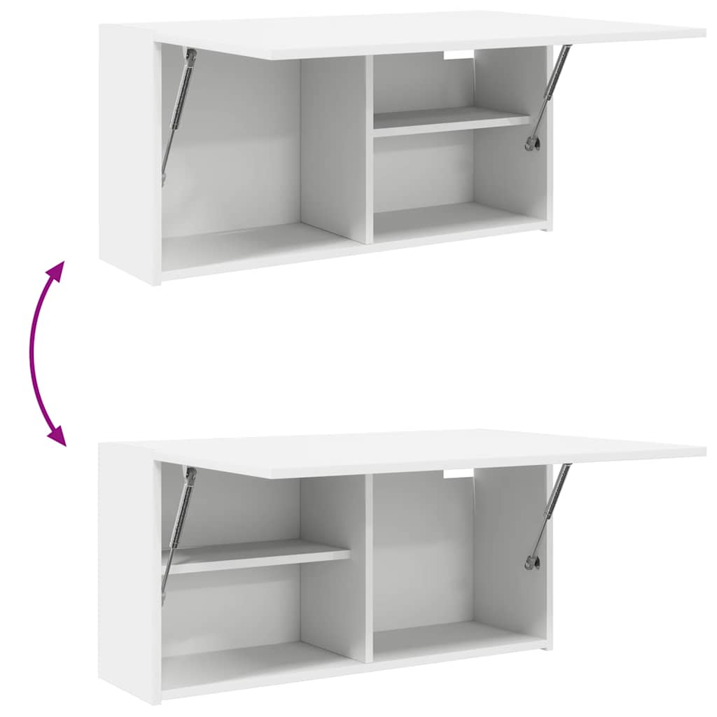 Armadio da parete bagno Legno ingegnerizzato 80x25x40 cm Spazioso Adatto al bagno Bianco – ComfortXL - 8