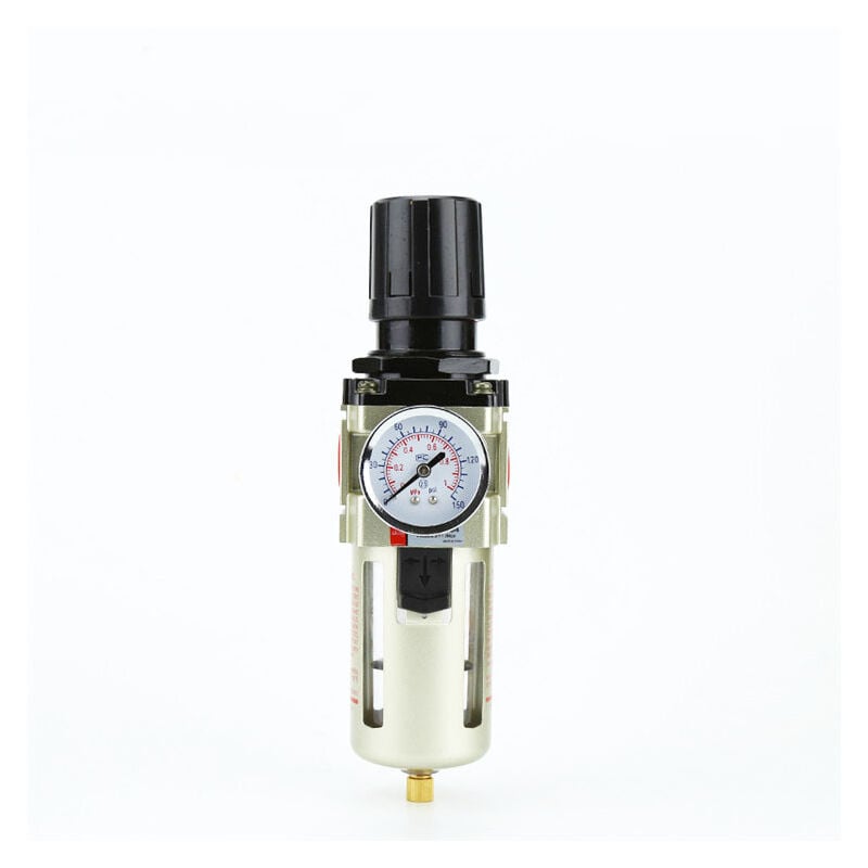 Régulateur De Pression D'Air Avec Filtre Et Séparateur D'Eau - Manomètre 1/4" 150 Mm Pour Pistolet Pneumatique