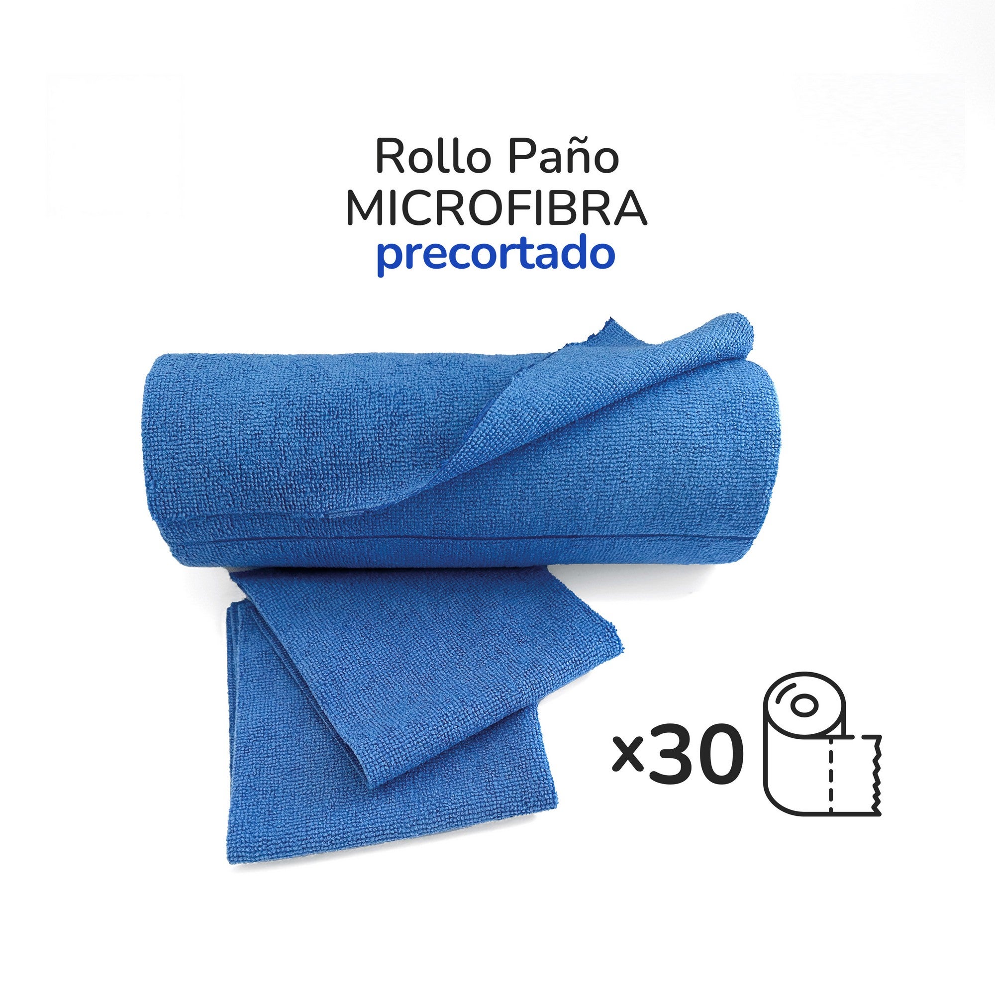PAMEX Rollo De Paño Microfibra - 30 Unidades, Paño Rasgable, Trapos Reutilizables y Sin Pelusas, Para El Hogar Cocina Coche 30 X 30 Cm - Azul - 3