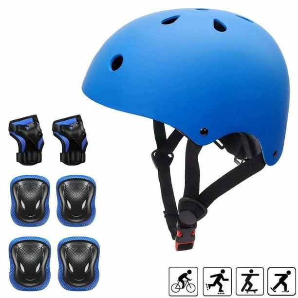 Conjunto de capacete de proteção infantil para bicicleta, ideal para patinetes, skates e bicicletas. Adequado para crianças de 3 a 13 anos (meninos/me