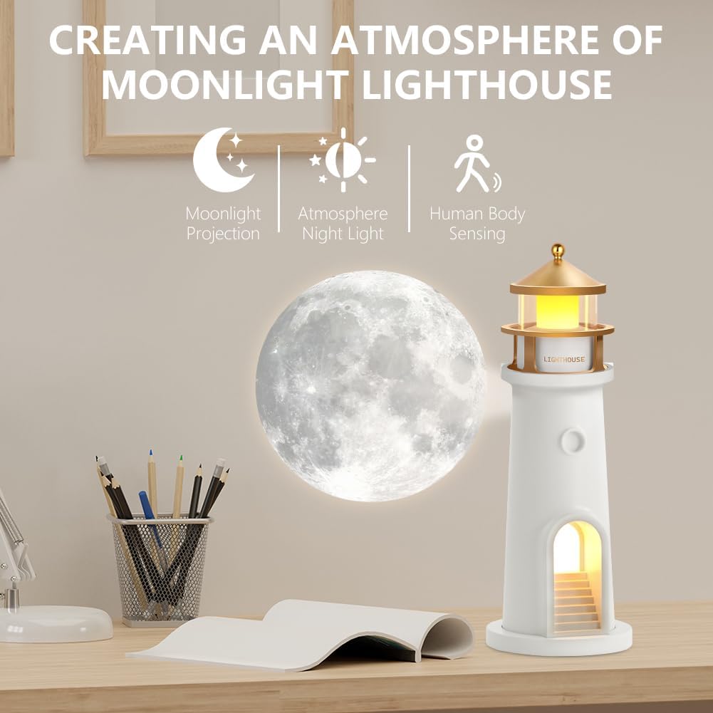 Lámpara faro lunar con control remoto y Bluetooth, proyector de luz de ...