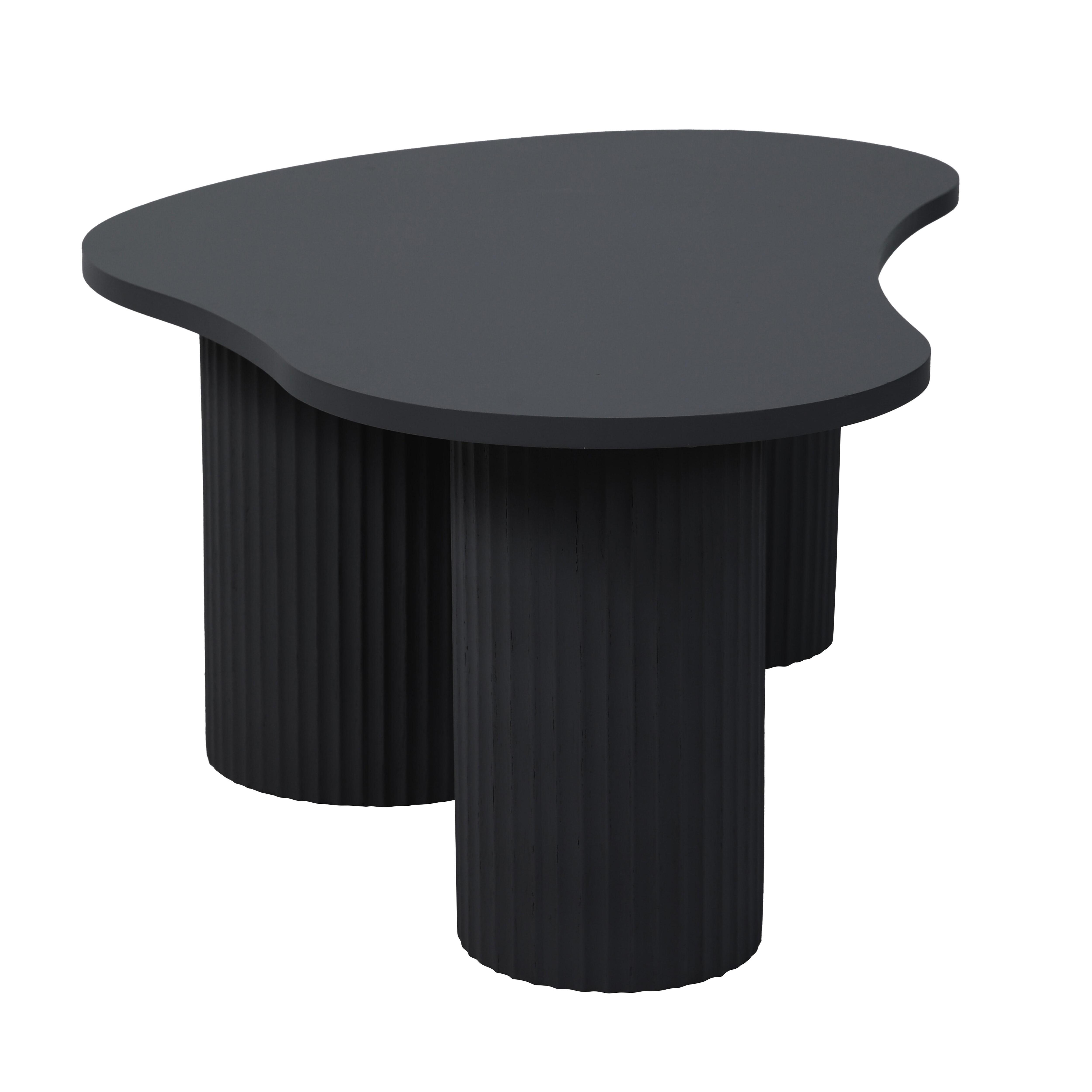 Table basse en MDF décor mélaminé noir - 5