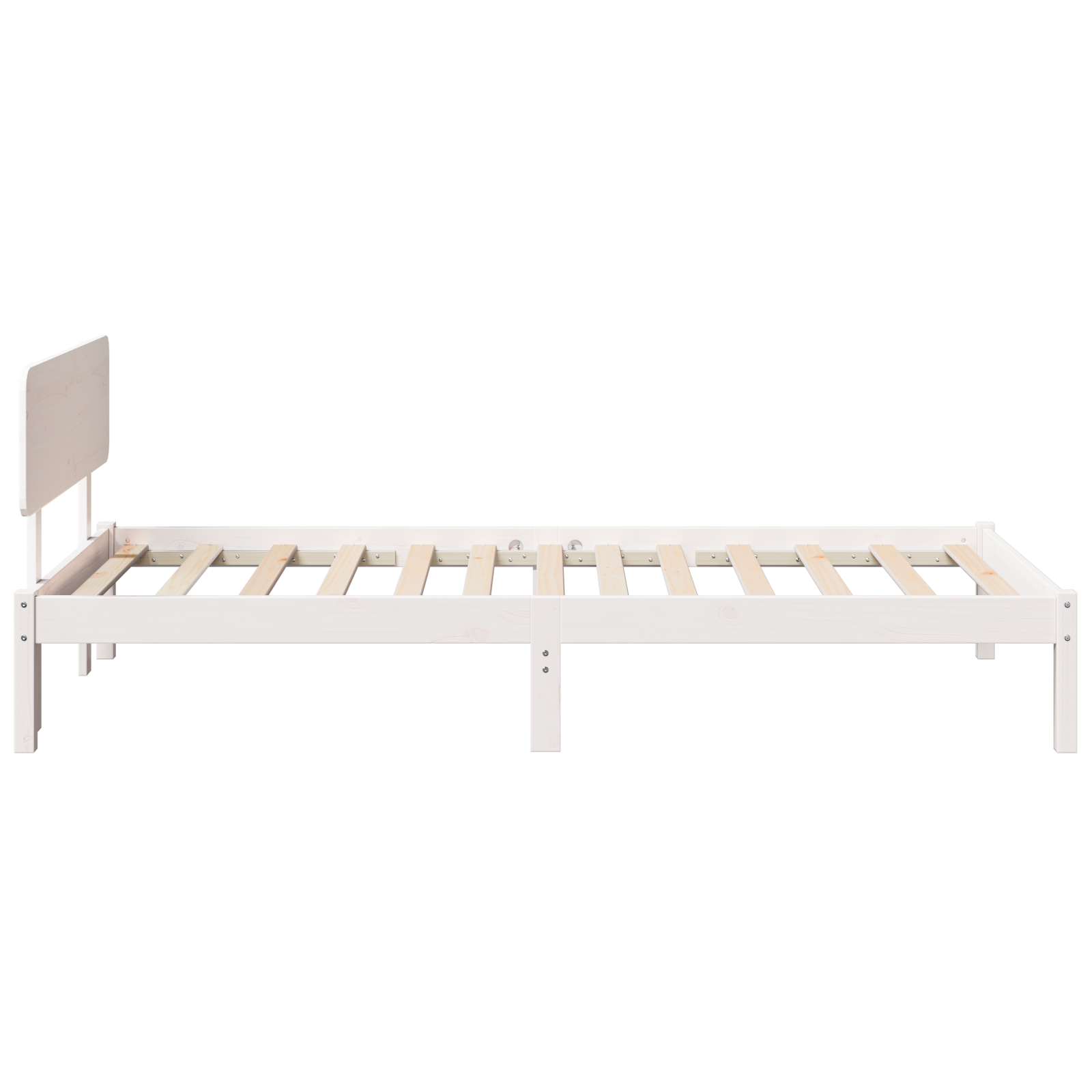 Ramka łóżka Z zagłówkiem Biały 90 x 190 cm Lite drewno sosnowe vidaXL