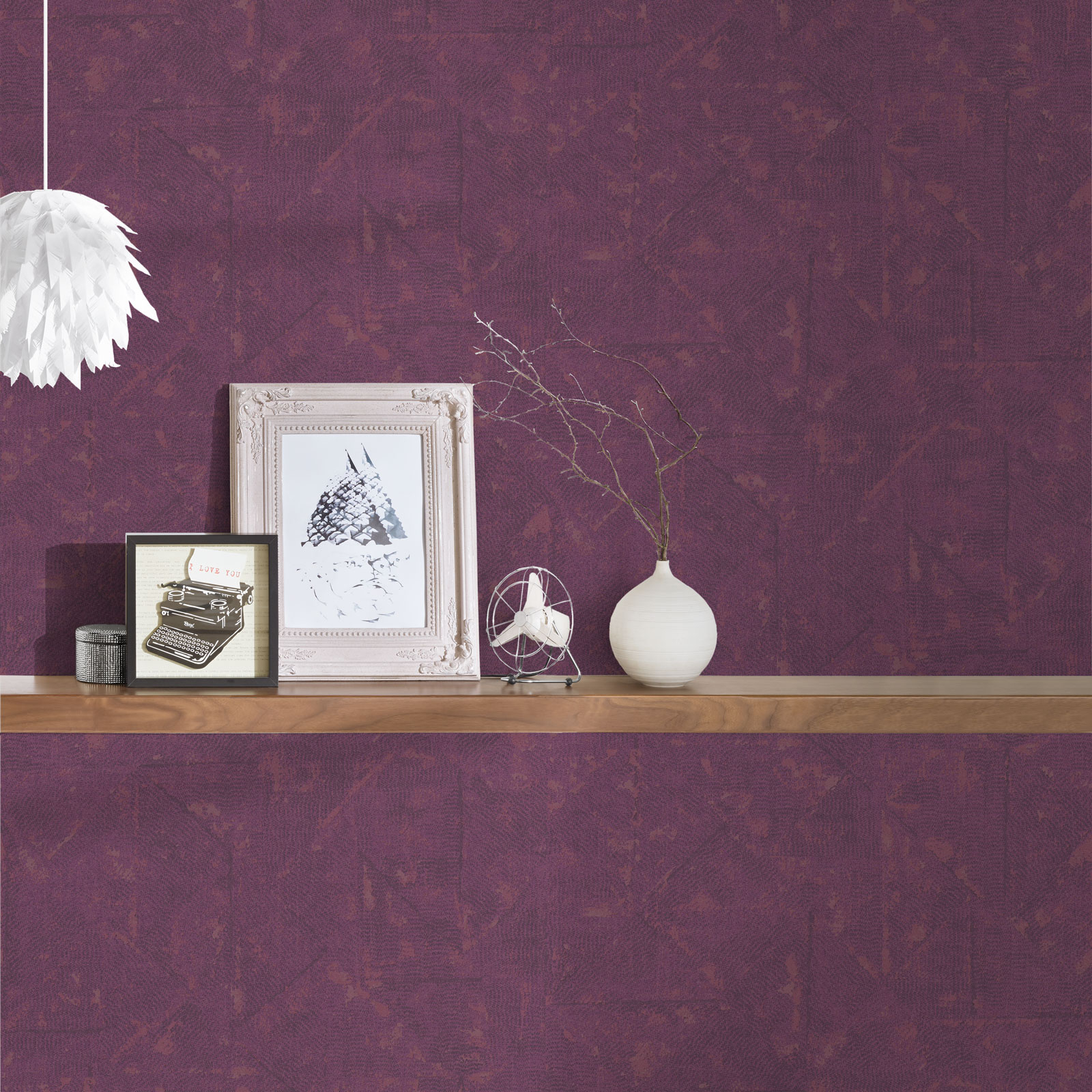 Papel pintado con textura para sala de estar, oficina, cocina papel pintado morado con motivos beige papel pintado vinílico estilo gráfico