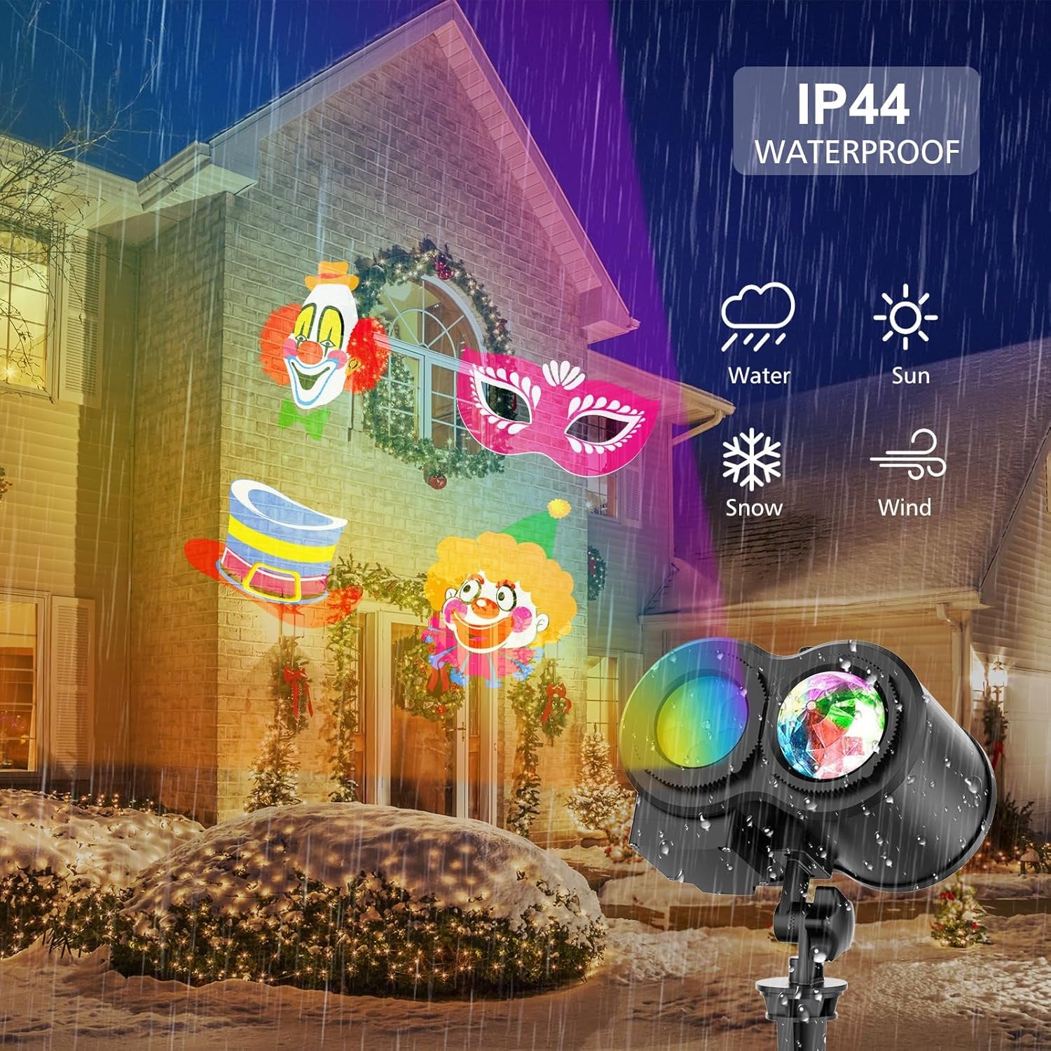Projecteur Noel Exterieur Intérieur avec 12 Diapositives 10 Couleurs Effet de Vague d'ea - 4