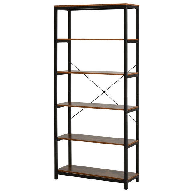 Lbrera Nero opaco e Rovere con cnque rpan | Bookcase, Open