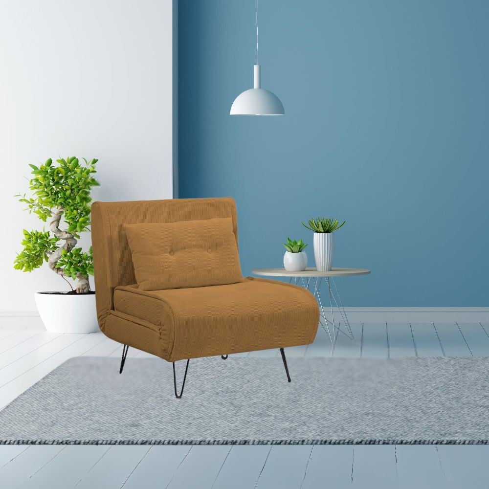 Poltrona letto Quarzo senza braccioli colore mostarda Leroy Merlin