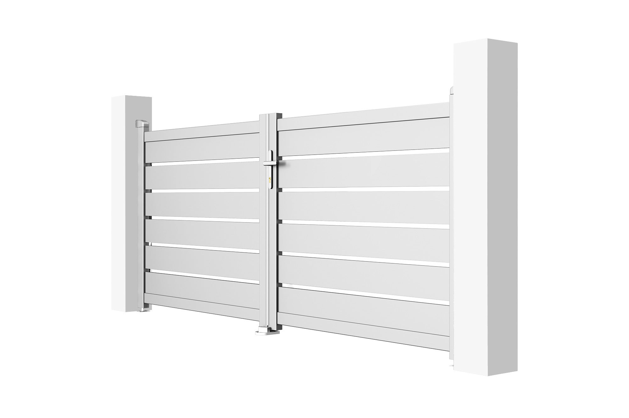 Portail battant 3m VOGEL H.120cm blanc aluminium - 5