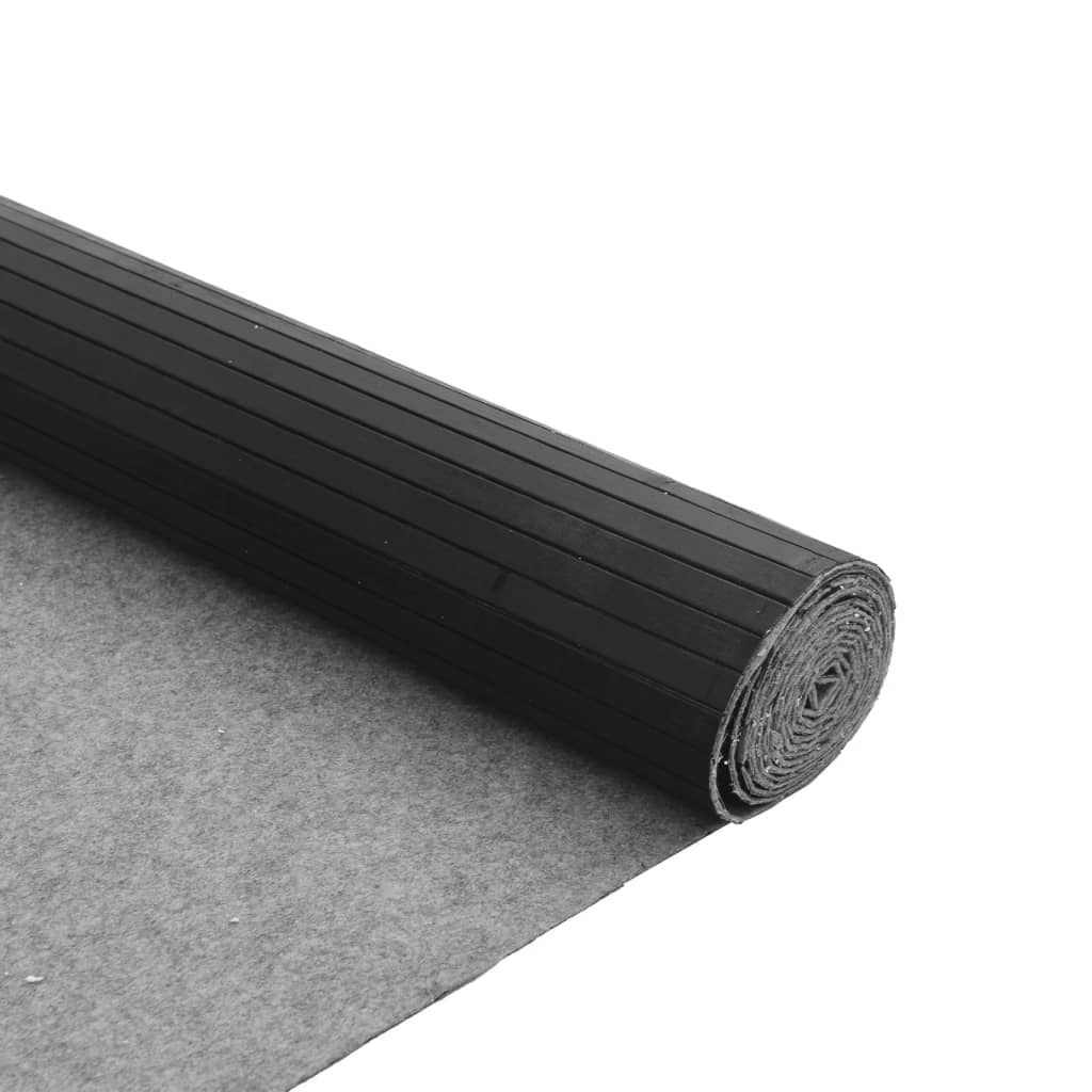Tapis rectangulaire gris 80x400 bambou - 5
