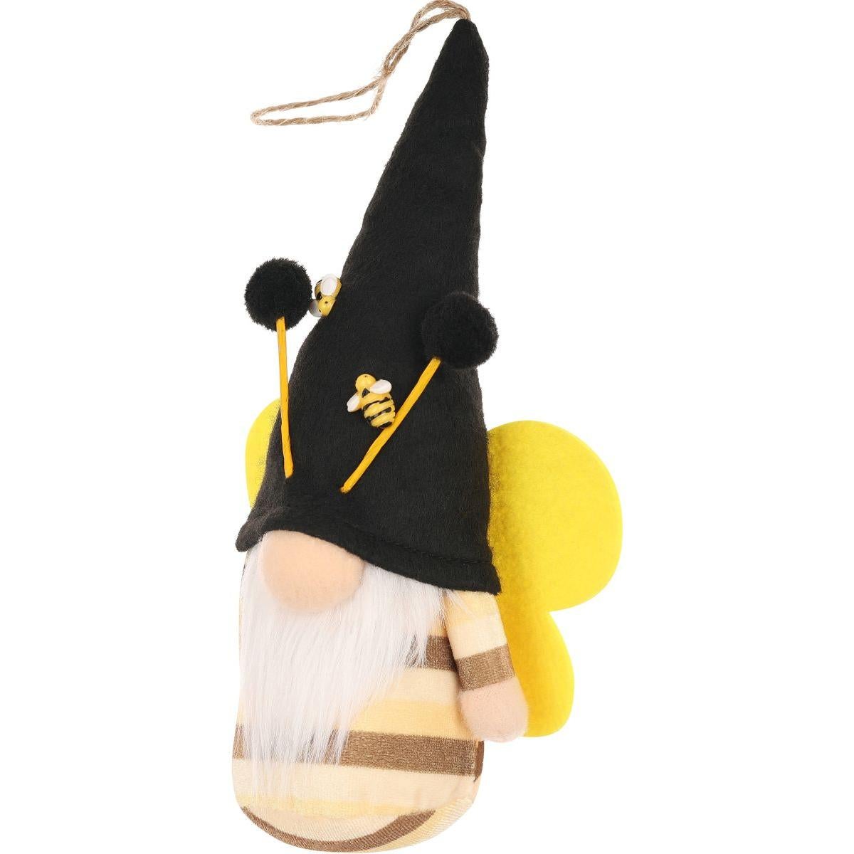 Zawieszka skrzat, gnom dekoracja wiosenna Pszczółka 20 cm czarno żółty