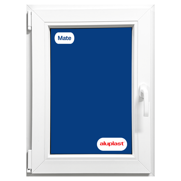 Janela PVC reforçado 80×60 cm branca oscilobatente esquerda | Vidro fosco – Perfil Aluplast