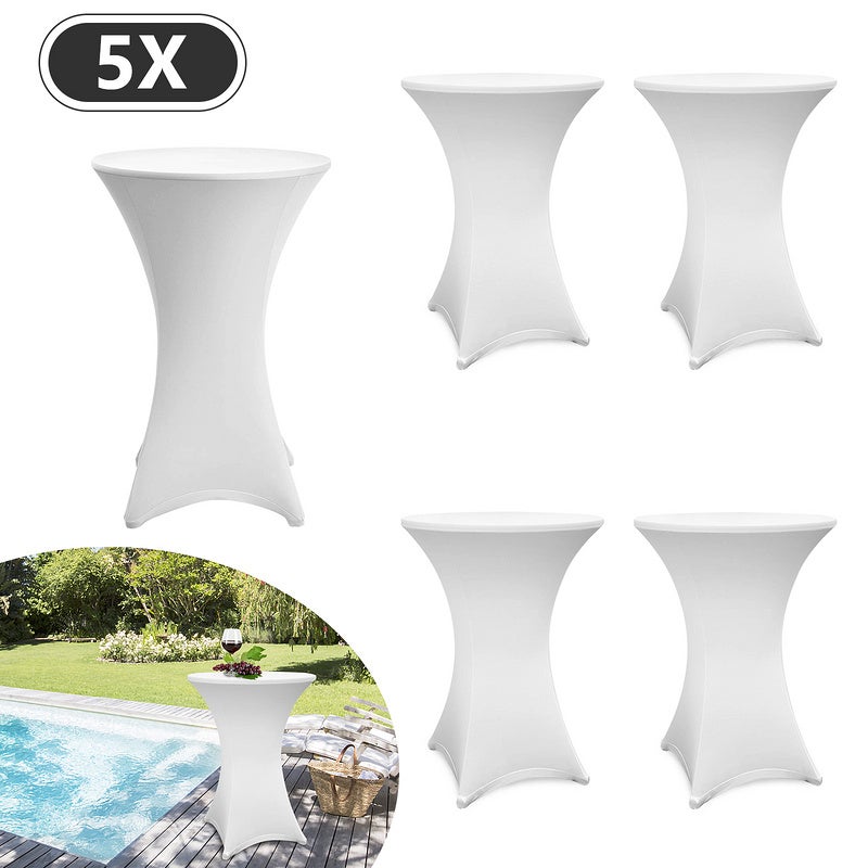 Lot De 5 Housses élastiques Pour Supports à Gâteaux - Nappes De Dessert Pour Mariage Et Fêtes - 5 Tailles (S à XXL) - 4