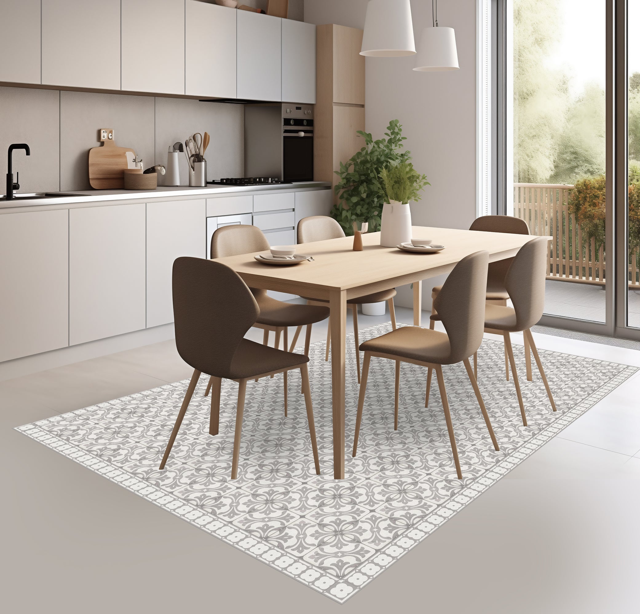 Tapis Vinyle Motif Coquillages - 67x40 Cm - Antidérapant, Facile à Nettoyer - Pour Salle De Bain, Cuisine, Salon - PVC 80%