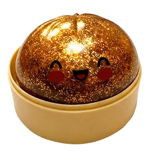Géant Squishy Ravioli Glitter Avec Panier Vapeur – Anti-Stress TPR – Cadeau Enfant & Adulte (Doré/Blanc)