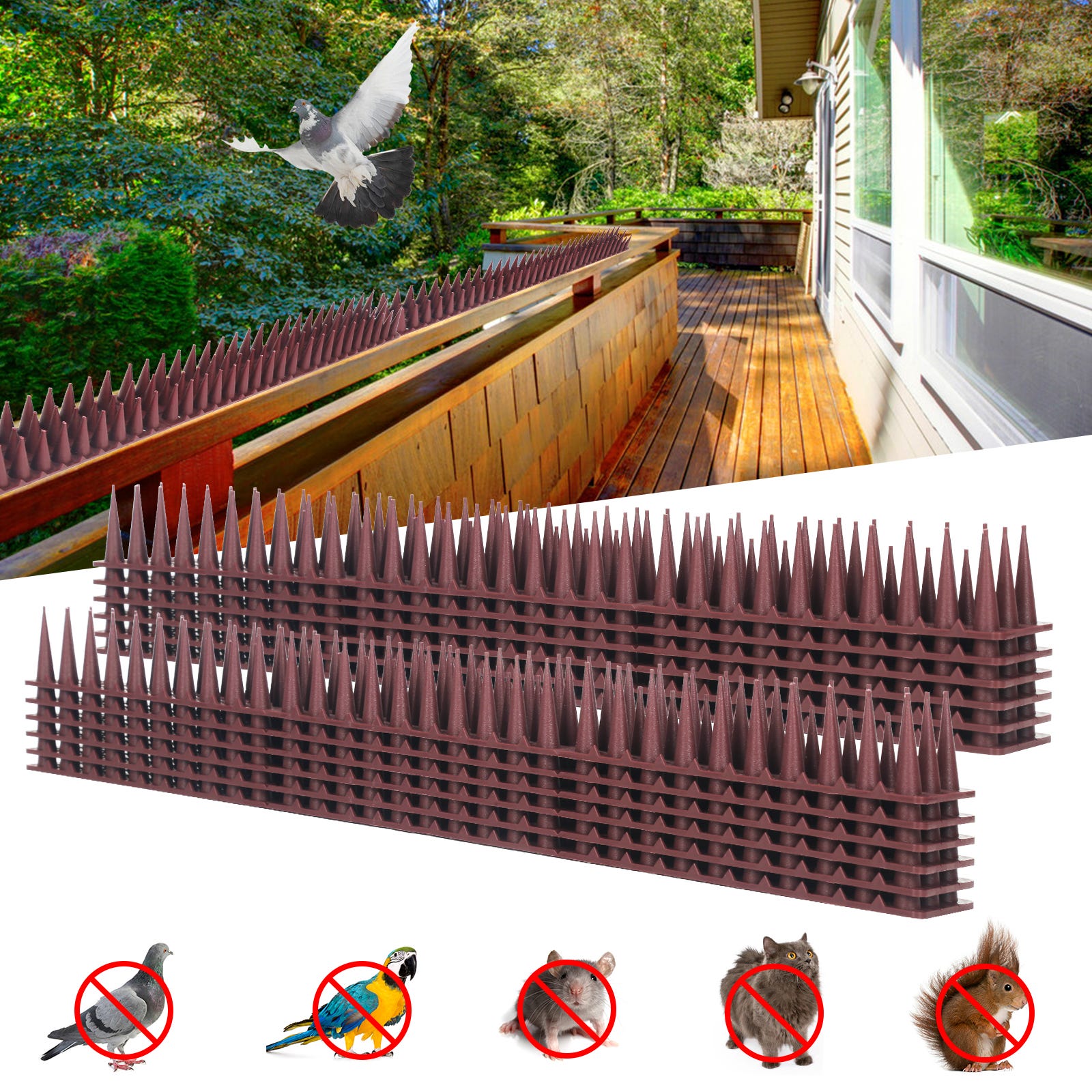 Pics Anti-Pigeons 18 Pièces 5,4 M – Repousse Oiseaux & Chats En Plastique ABS Résistant