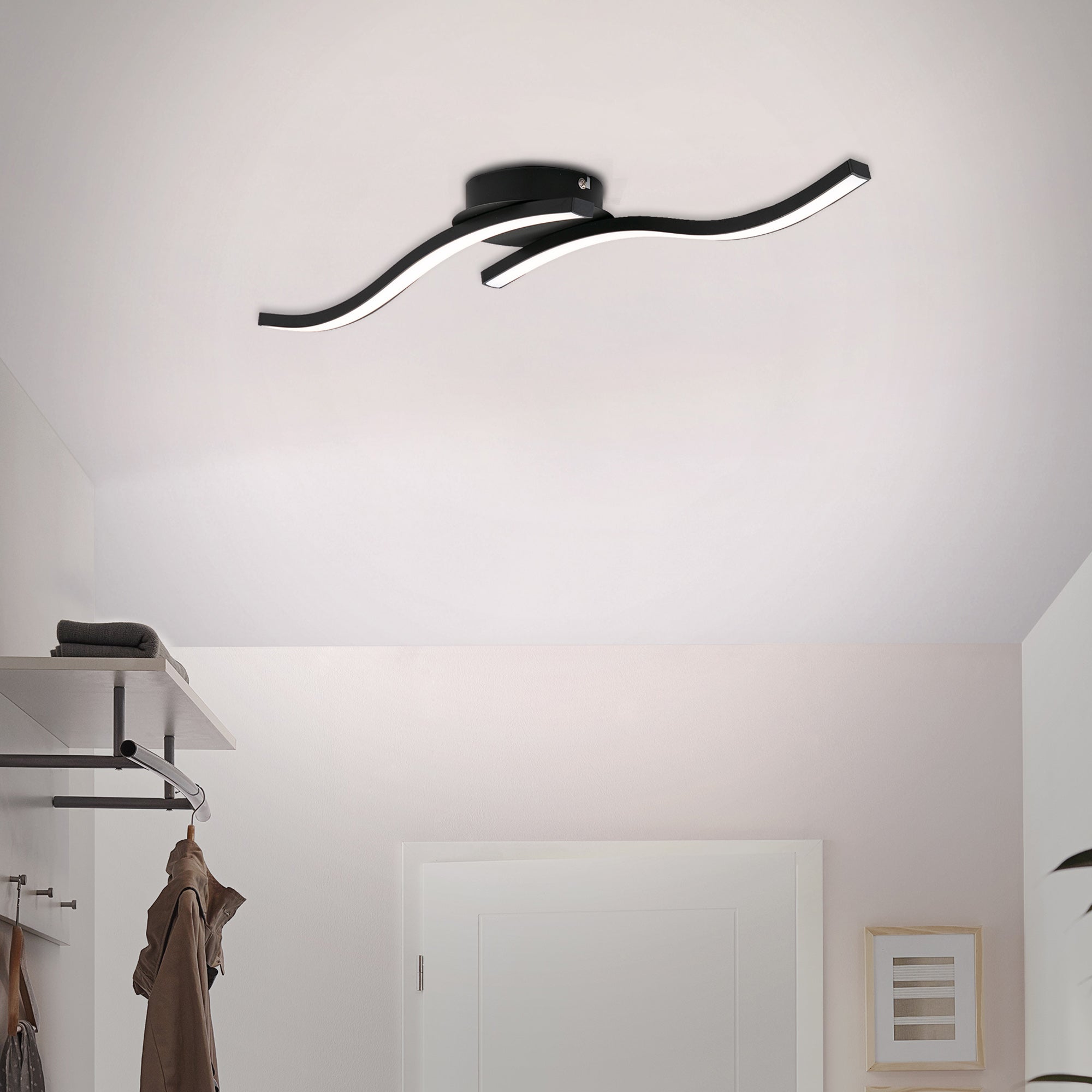 Plafonnier LED BRILONER LEUCHTEN GO, 6 W, 480 lm, IP20, noir, métal-plastique, 55,5 x 12 x 7 cm - 6