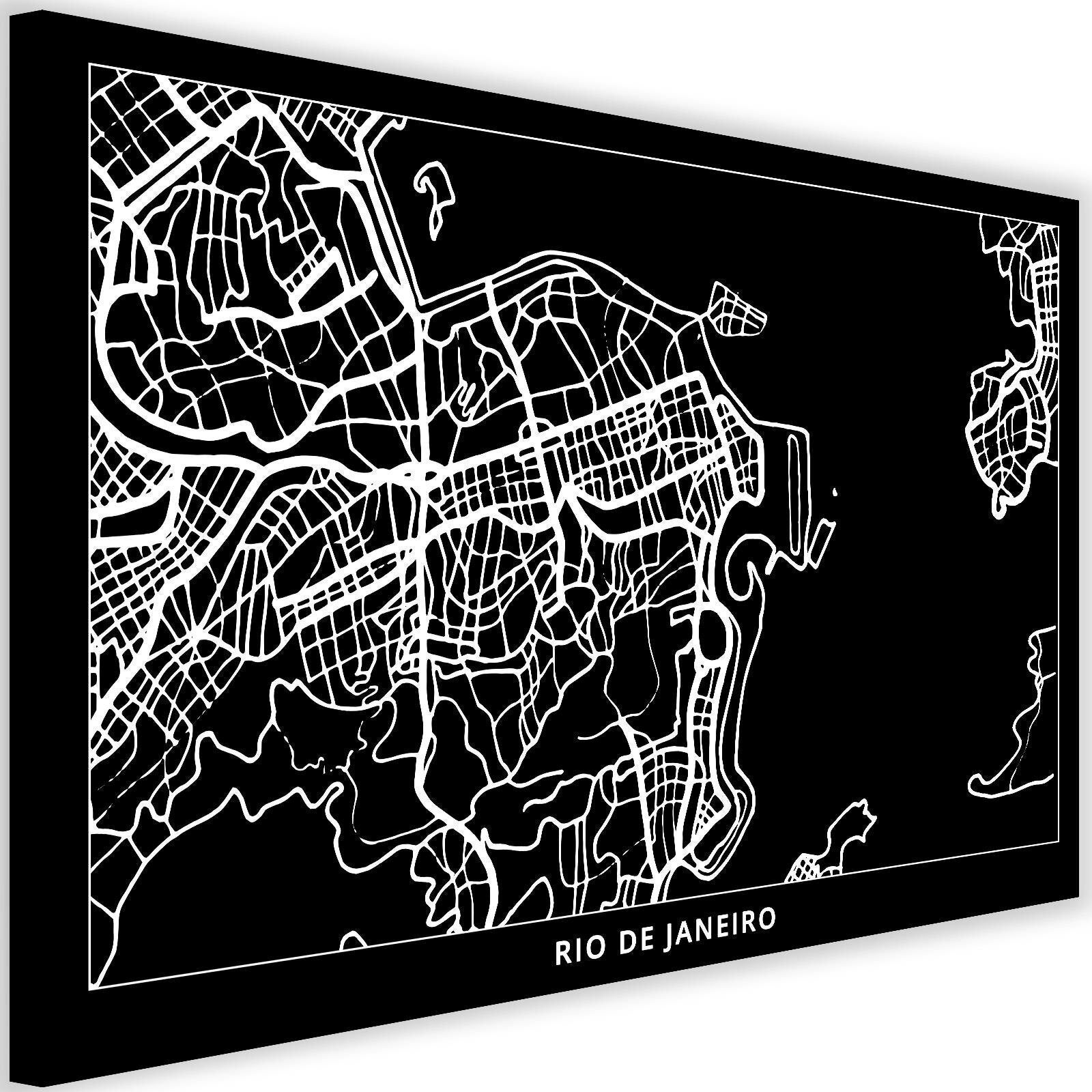 Obraz na płótnie, Rio de Janeiro - plan miasta 60x40