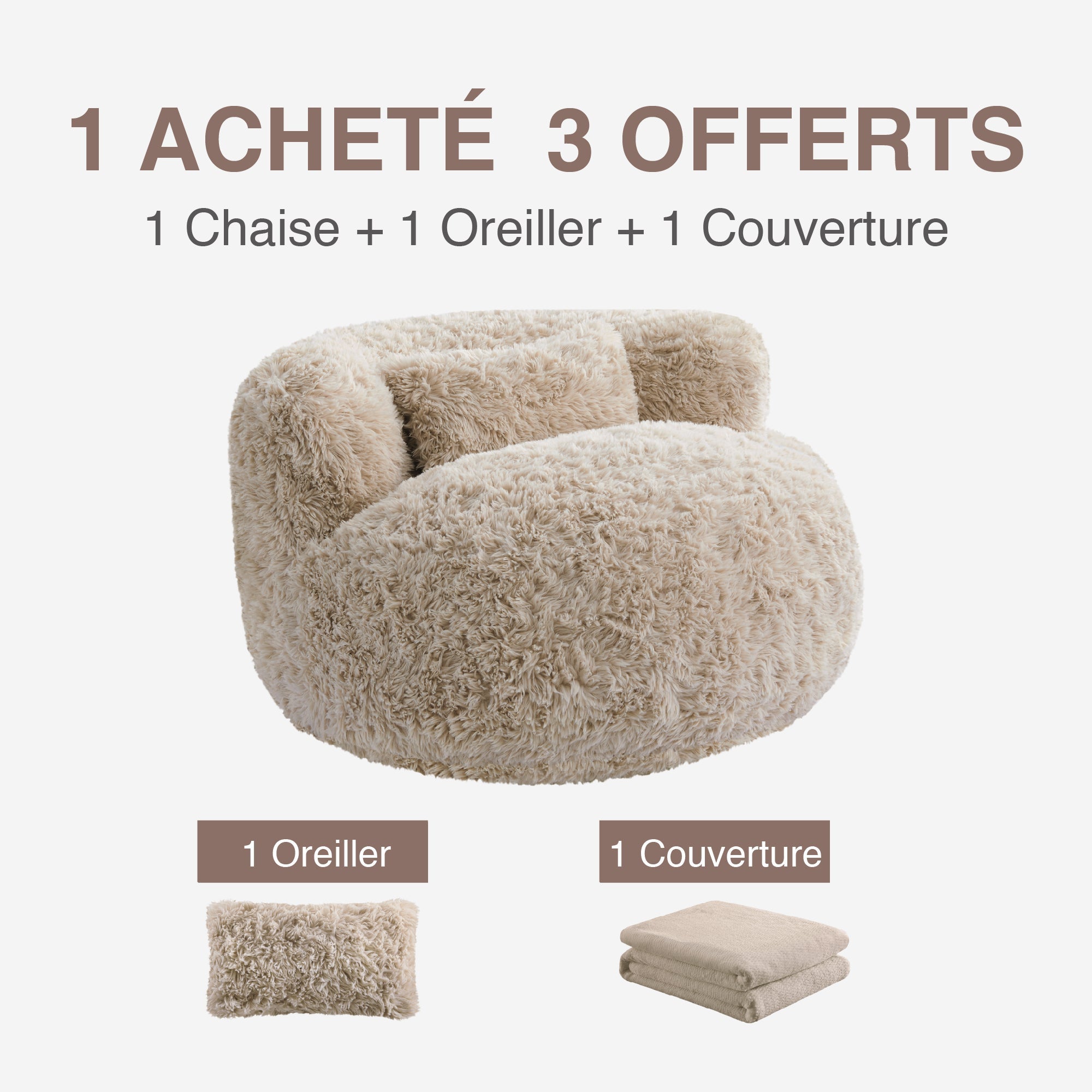 Fauteuil pouf 1 place, pouf compressé, Avec oreiller, mousse haute densité, kaki - 5