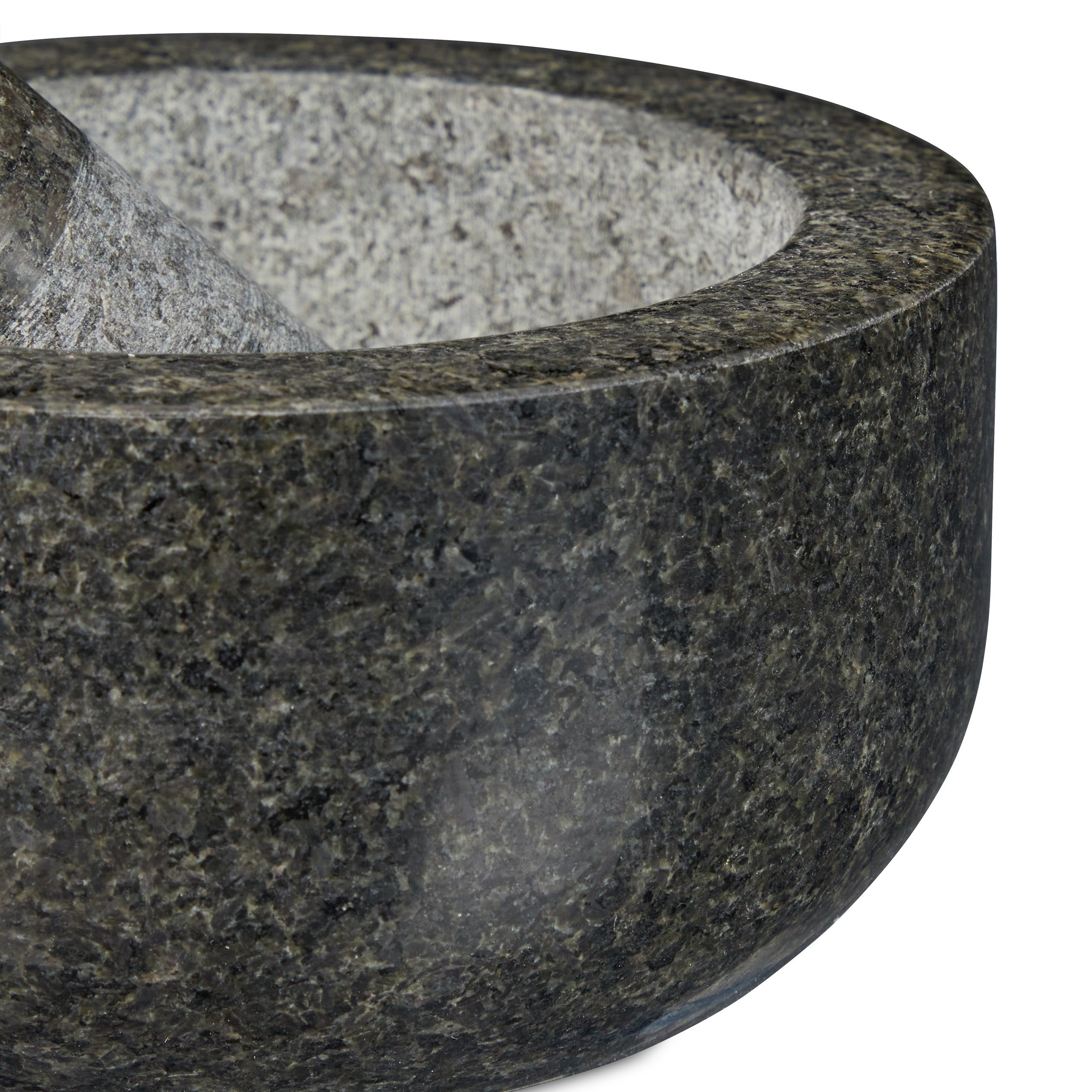 Mortier de 8 x ø 16 cm en granit poli avec pilon de 17 x ø 4,5 cm, 400 ml, gris, robuste et durable, pour épices et herbes, Relaxdays - 6