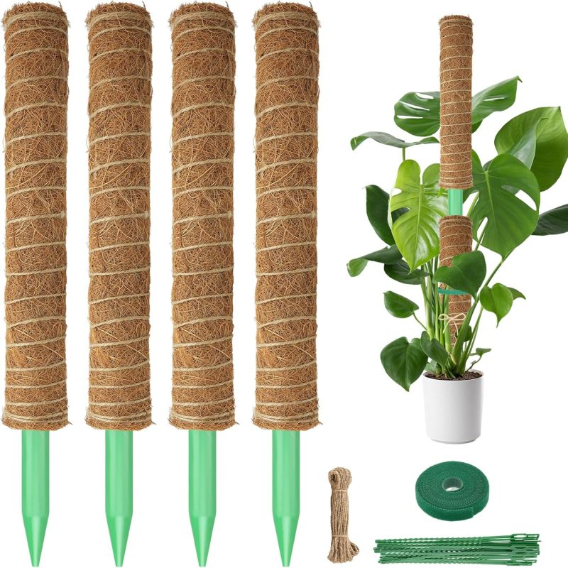Tuteurs mousse 4 pièces&nbsp;– empilables fibre coco – support Monstera, pothos, philodendron – int/ext. - 2
