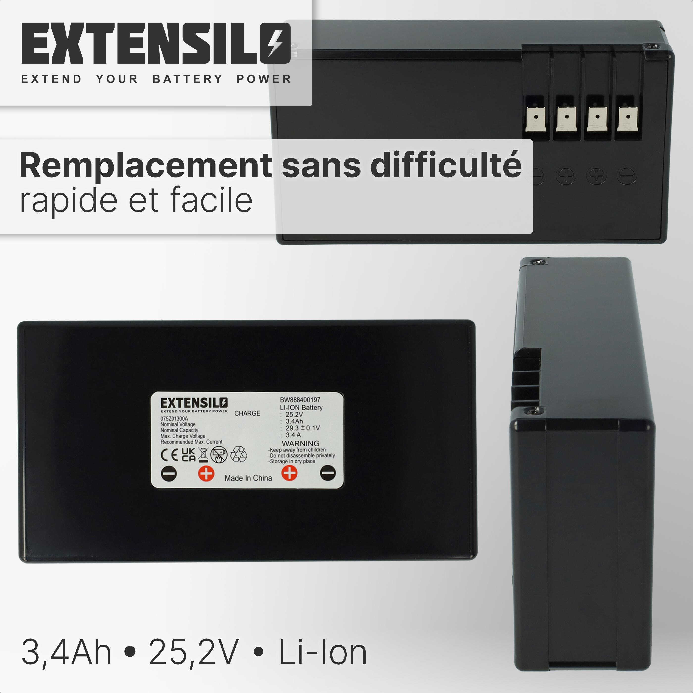 EXTENSILO Batterie remplacement pour Zucchetti 075Z01300A pour robot tondeuse (3400mAh, 25,2V, Li-ion) - 4