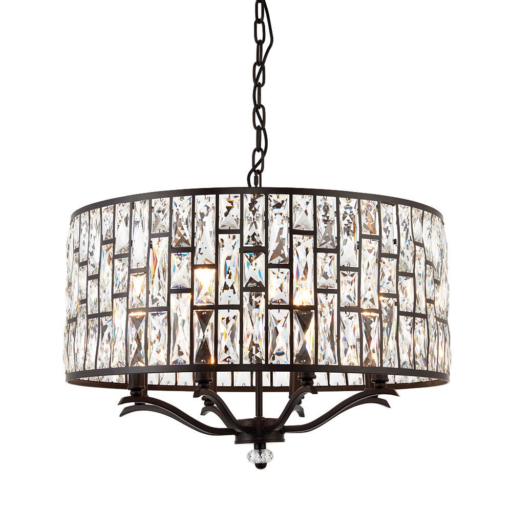 Lampa sufitowa kryształowa BELLE brązowa 8xE14x15W metal wym:212x62x62cm IP20 Endon