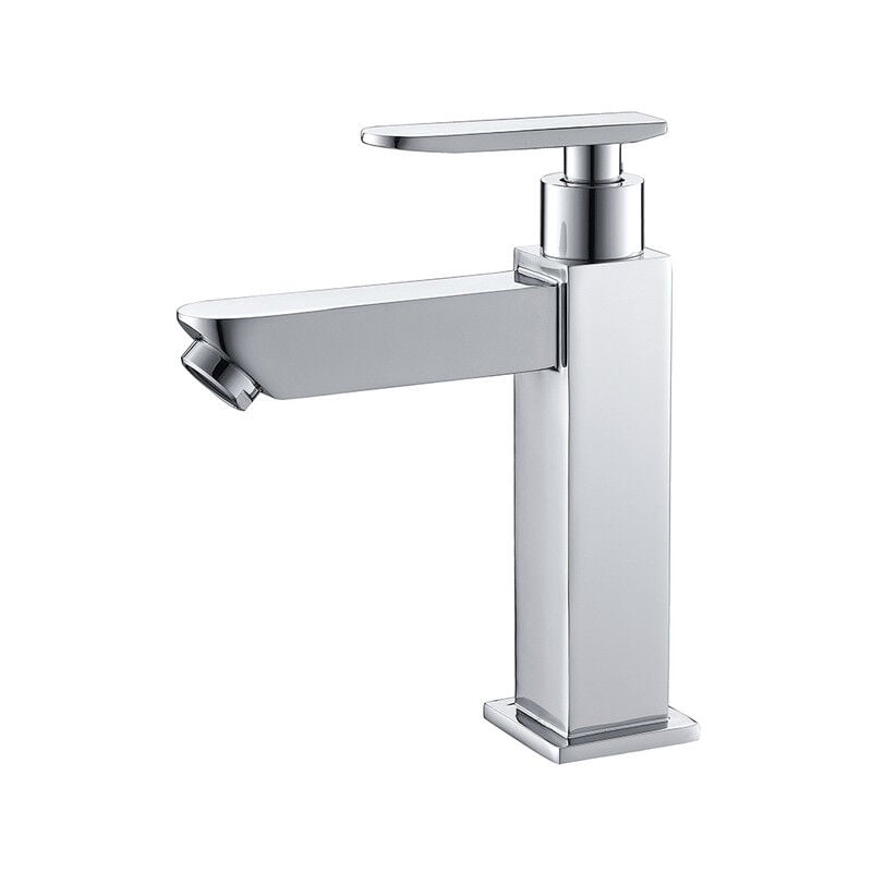 Robinet De Lavabo De Salle De Bain En Acier Inoxydable - Bec Cascade Courbé, Aérateur Silencieux, Installation Facile